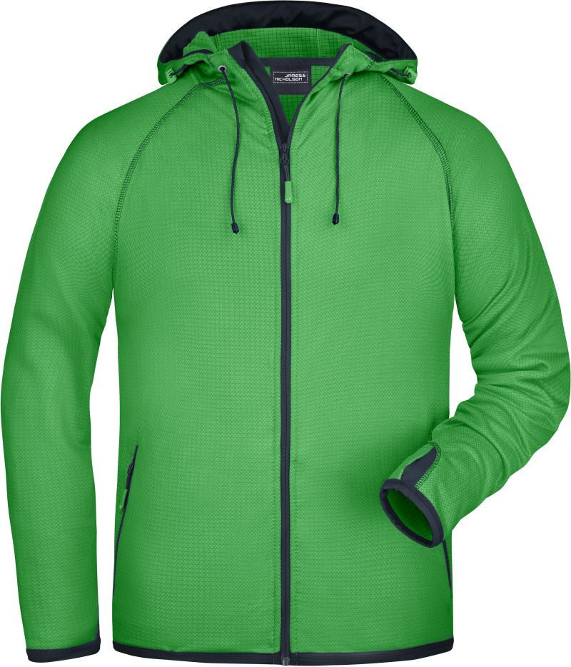 James & Nicholson | JN 571 Men's Hooded Fleece Jacket with Diamond Pattern