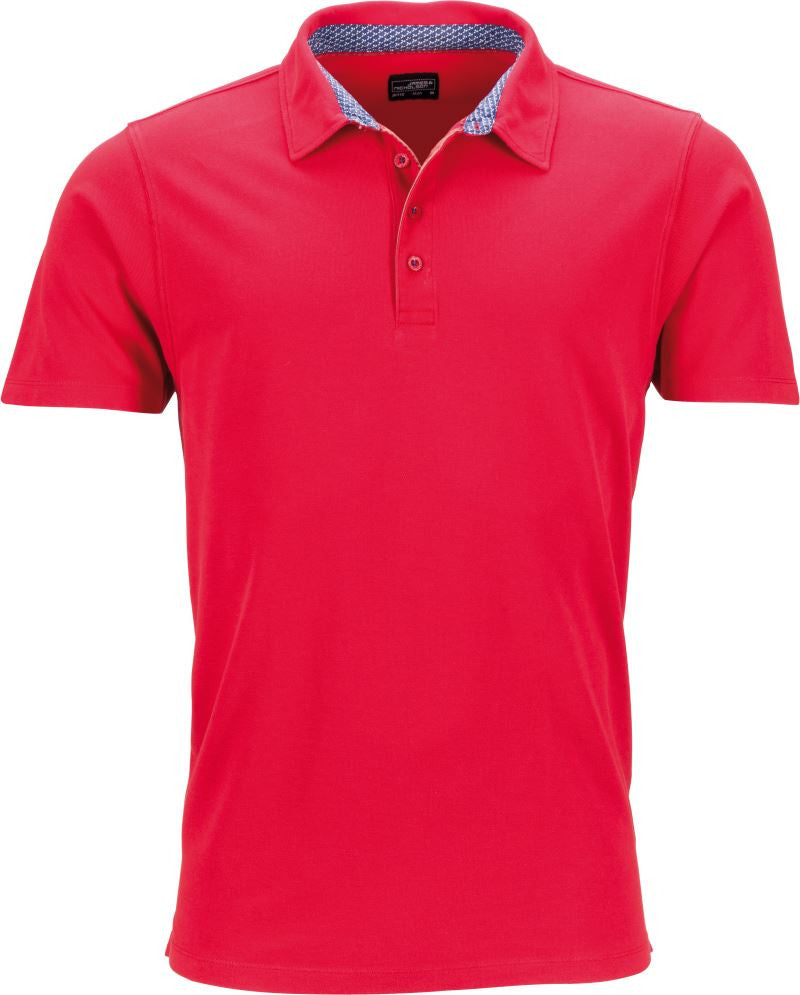 James et Nicholson | JN 712 Polo en piqué pour homme avec garniture sur le col