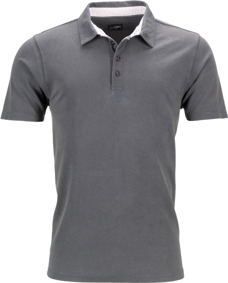 James et Nicholson | JN 712 Polo en piqué pour homme avec garniture sur le col