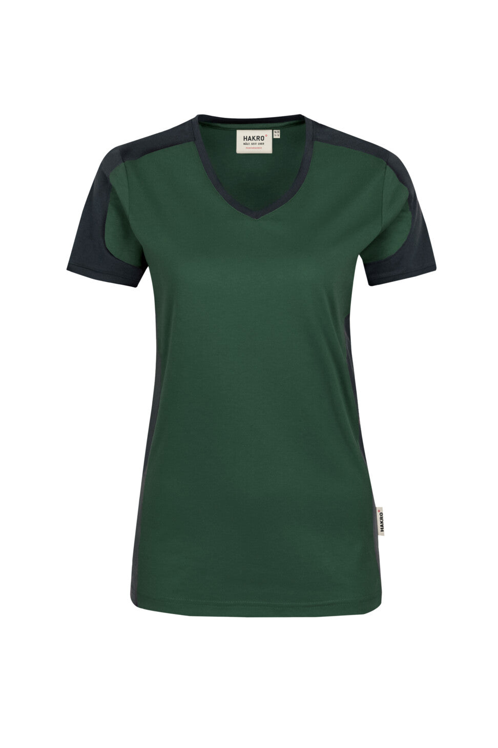 HAKRO LADIES V-NECK SHIRT CONTRAST MIKRALINAR® (NO.190)
