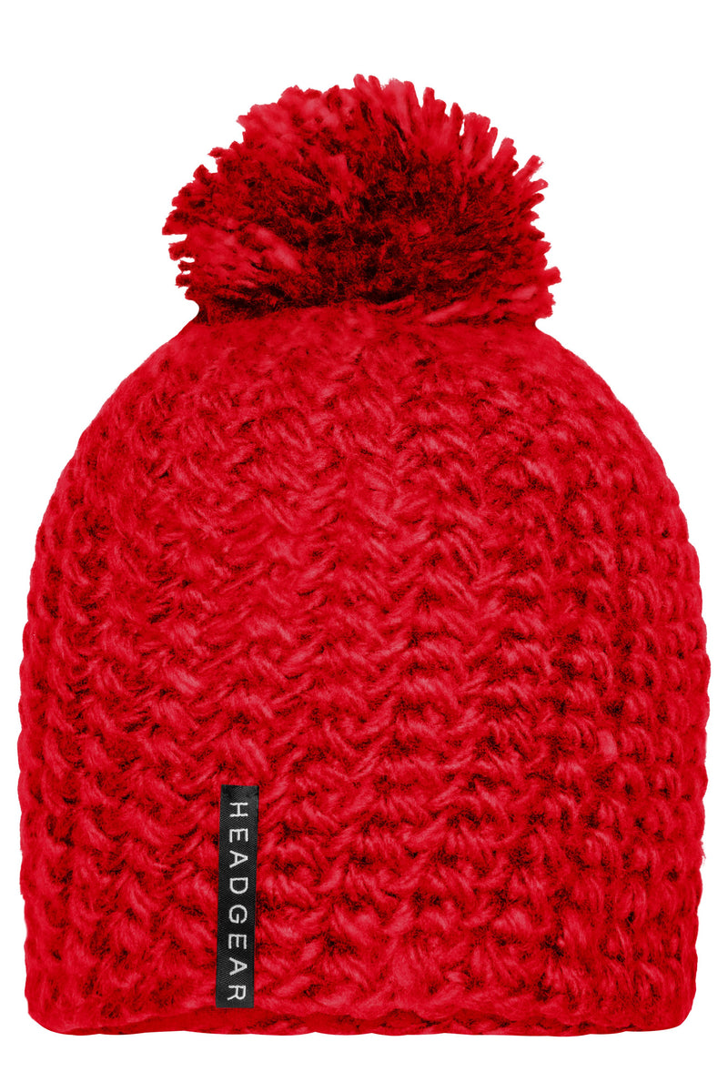 Myrtle Beach | MB 7939 Unicoloured Crocheted Cap with Pompon