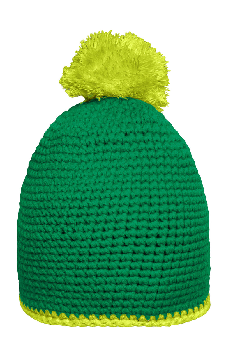 Myrtle Beach | MB 7964 Pompon Hat with Contrast Stripe