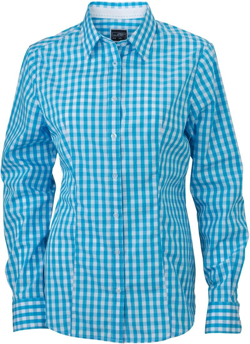 James et Nicholson | JN 616 Popeline Plaid Blouse manches longues