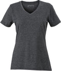 James & Nicholson | JN 973 Ladies' V-Neck Melange T-Shirt