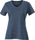 James & Nicholson | JN 973 Ladies' V-Neck Melange T-Shirt