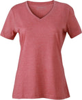 James & Nicholson | JN 973 Ladies' V-Neck Melange T-Shirt