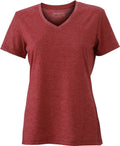 James & Nicholson | JN 973 Ladies' V-Neck Melange T-Shirt