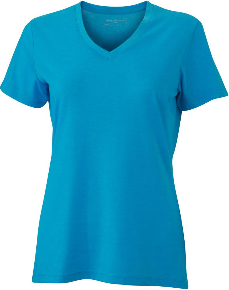 James & Nicholson | JN 973 Ladies' V-Neck Melange T-Shirt