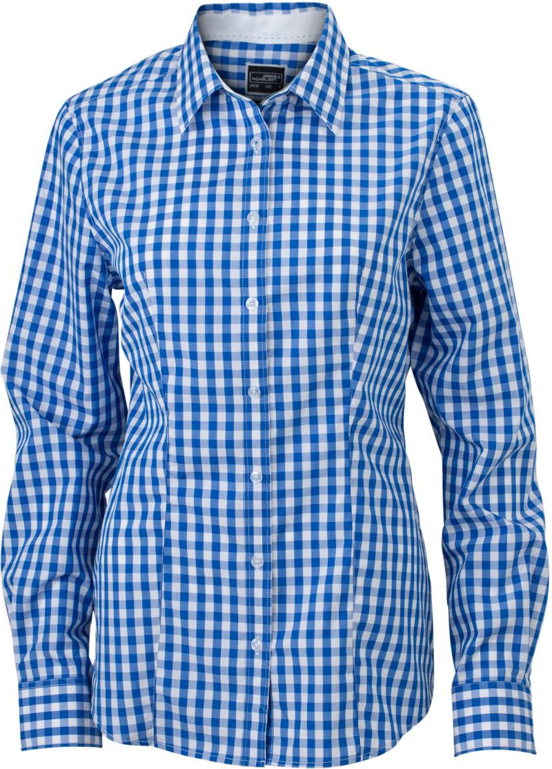 James et Nicholson | JN 616 Popeline Plaid Blouse manches longues