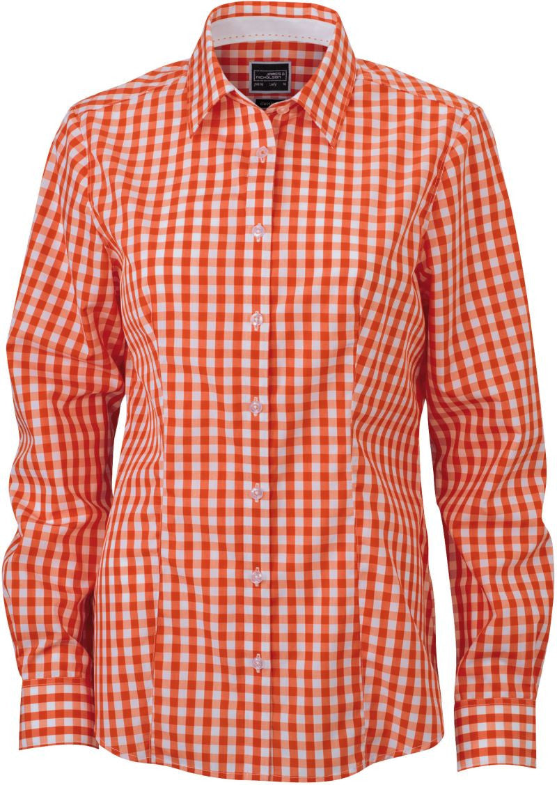 James & Nicholson | JN 616 Ladies Poplin Plaid Blouse long-sleeve