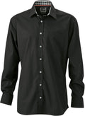 James & Nicholson | JN 619 Men's Poplin Shirt with Checked Insets