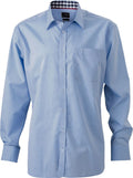 James & Nicholson | JN 619 Men's Poplin Shirt with Checked Insets