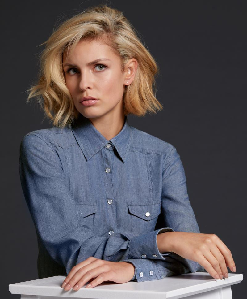 James & Nicholson | JN 628 Ladies Denim Blouse