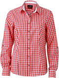 James & Nicholson | JN 637 Ladies Poplin Checkered Traditional Blouse