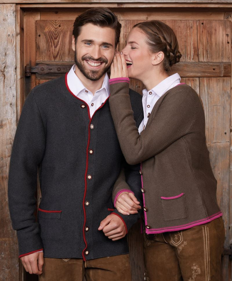 James & Nicholson | JN 640 Men's Knitted Jacket in Traditional Costume Look