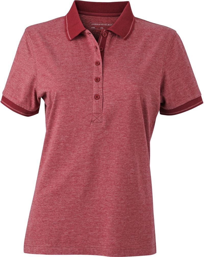 James & Nicholson | JN 705 Ladies' Jersey Melange Polo