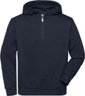 James & Nicholson | JN 839 Organic Workwear Halfzip Hooded Sweater