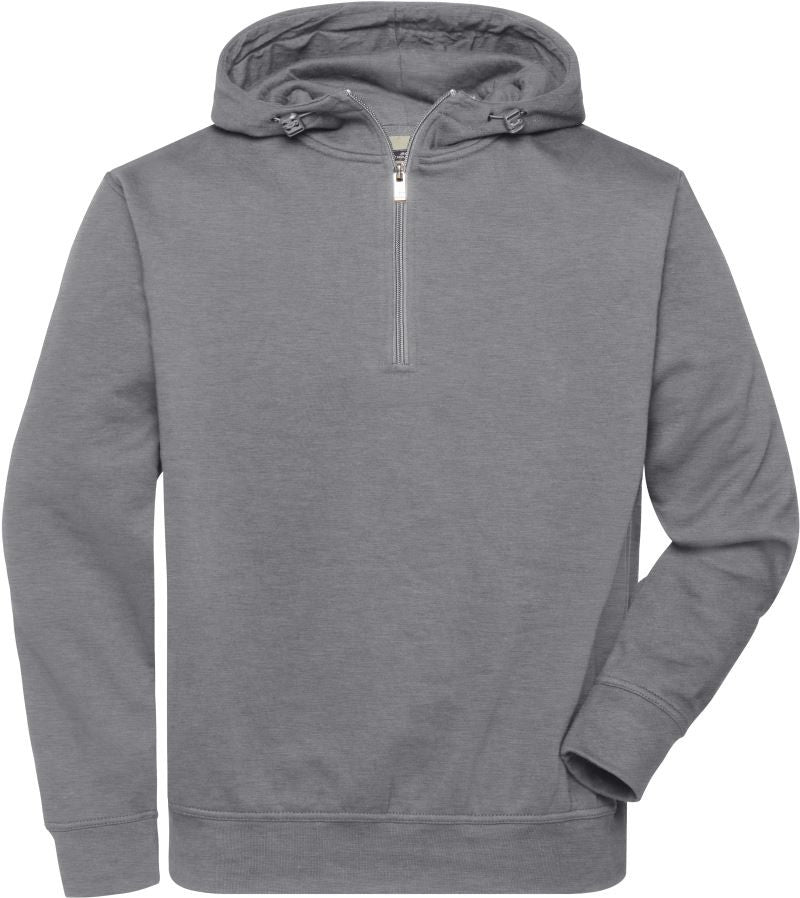 James & Nicholson | JN 839 Organic Workwear Halfzip Hooded Sweater