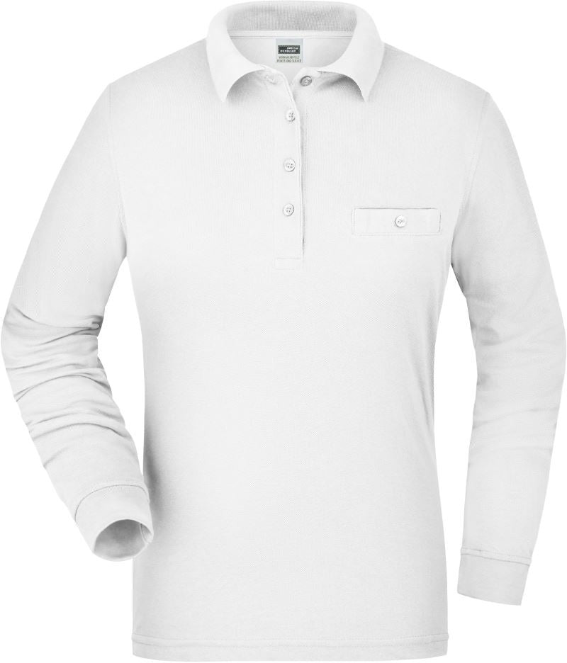 James & Nicholson | JN 865 Ladies' Workwear Polo, Breast Pocket, long-sleeve