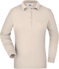 James & Nicholson | JN 865 Ladies' Workwear Polo, Breast Pocket, long-sleeve