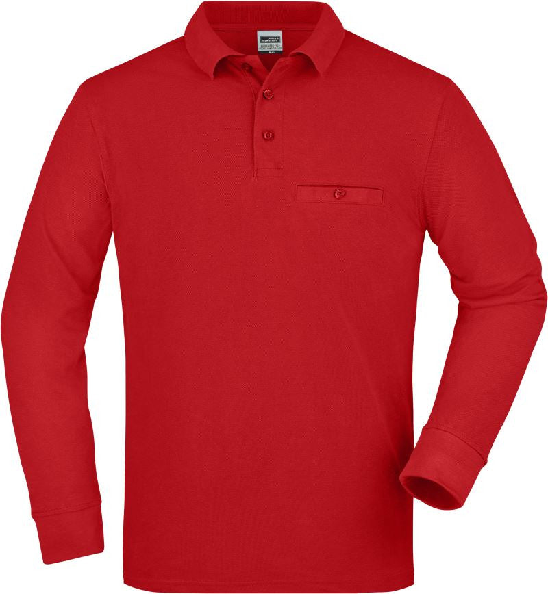 James & Nicholson | JN 866 Men's Workwear Polo with Breast Pocket long-sleeve