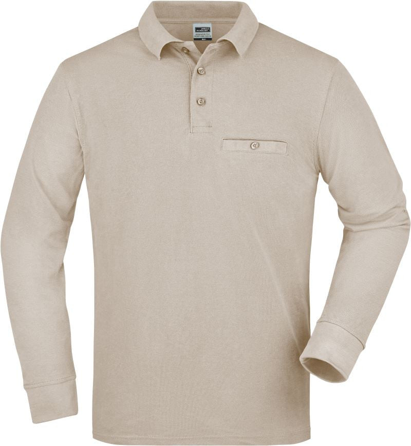 James & Nicholson | JN 866 Men's Workwear Polo with Breast Pocket long-sleeve