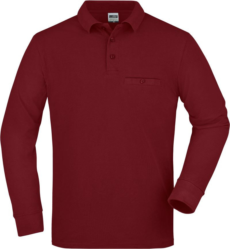 James & Nicholson | JN 866 Men's Workwear Polo with Breast Pocket long-sleeve