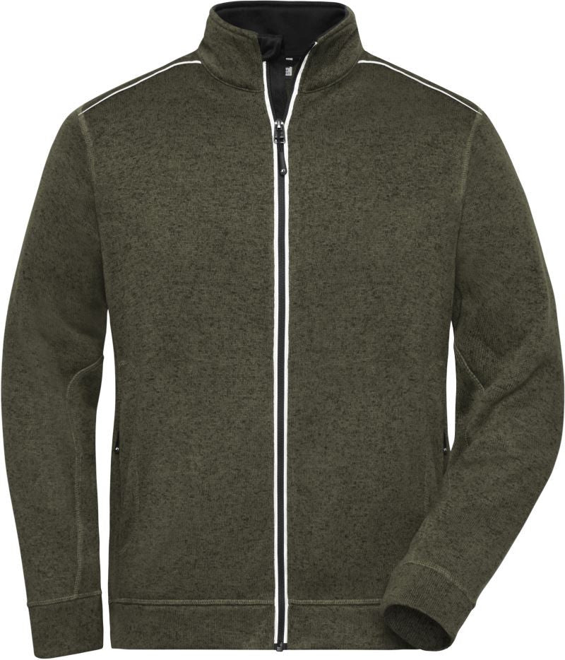 James & Nicholson | JN 898 Men's Workwear Knitted Fleece Jacket - Solid