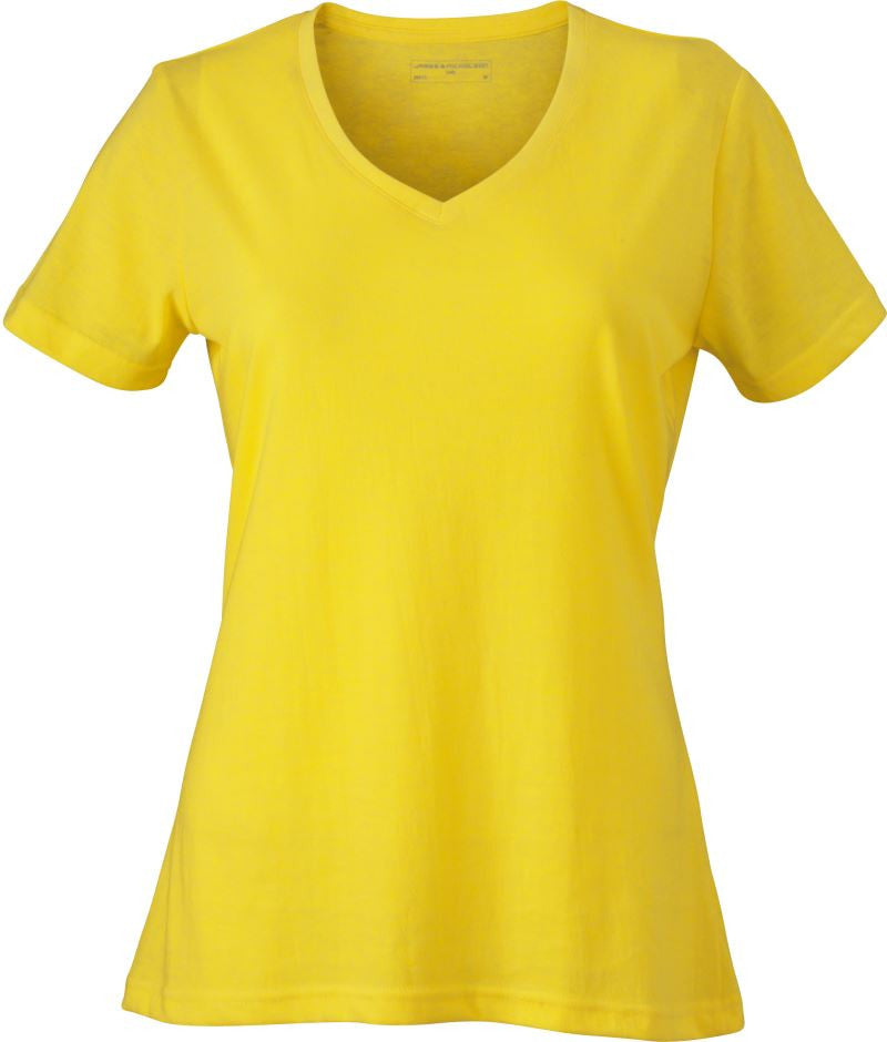 James & Nicholson | JN 973 Ladies' V-Neck Melange T-Shirt