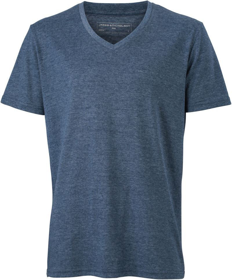 James & Nicholson | JN 974 Men's V-Neck Melange T-Shirt