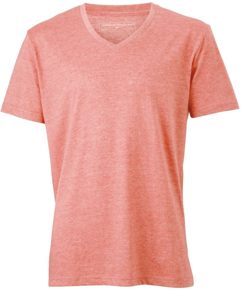 James & Nicholson | JN 974 Men's V-Neck Melange T-Shirt