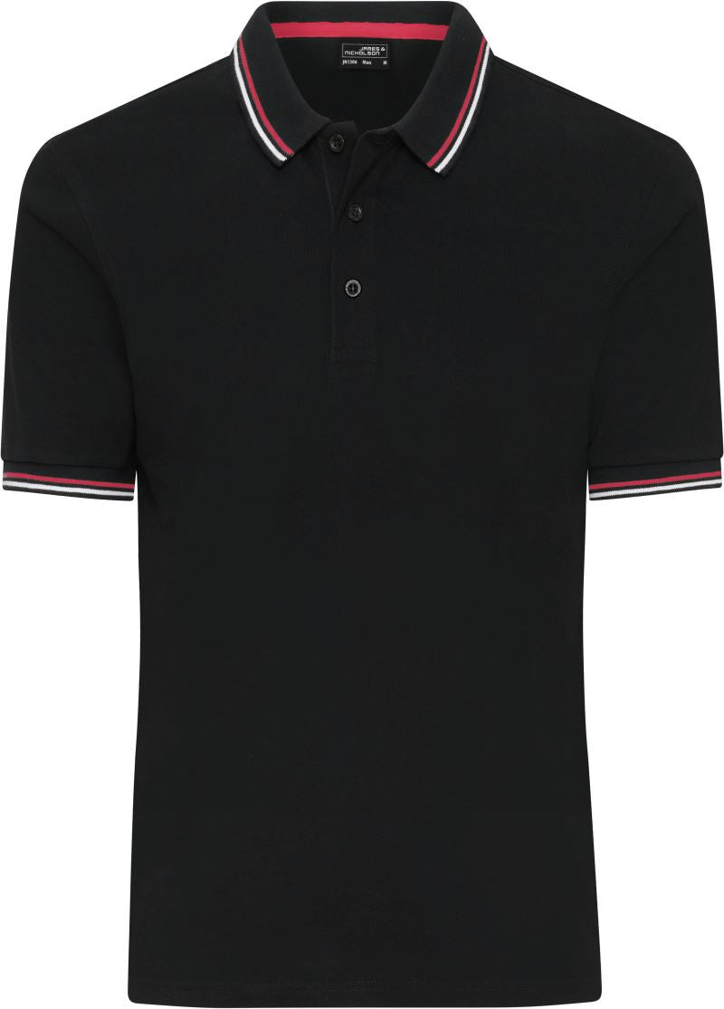 James et Nicholson | JN 1306 Heavy Polo en piqué pour homme avec rayures contrastées