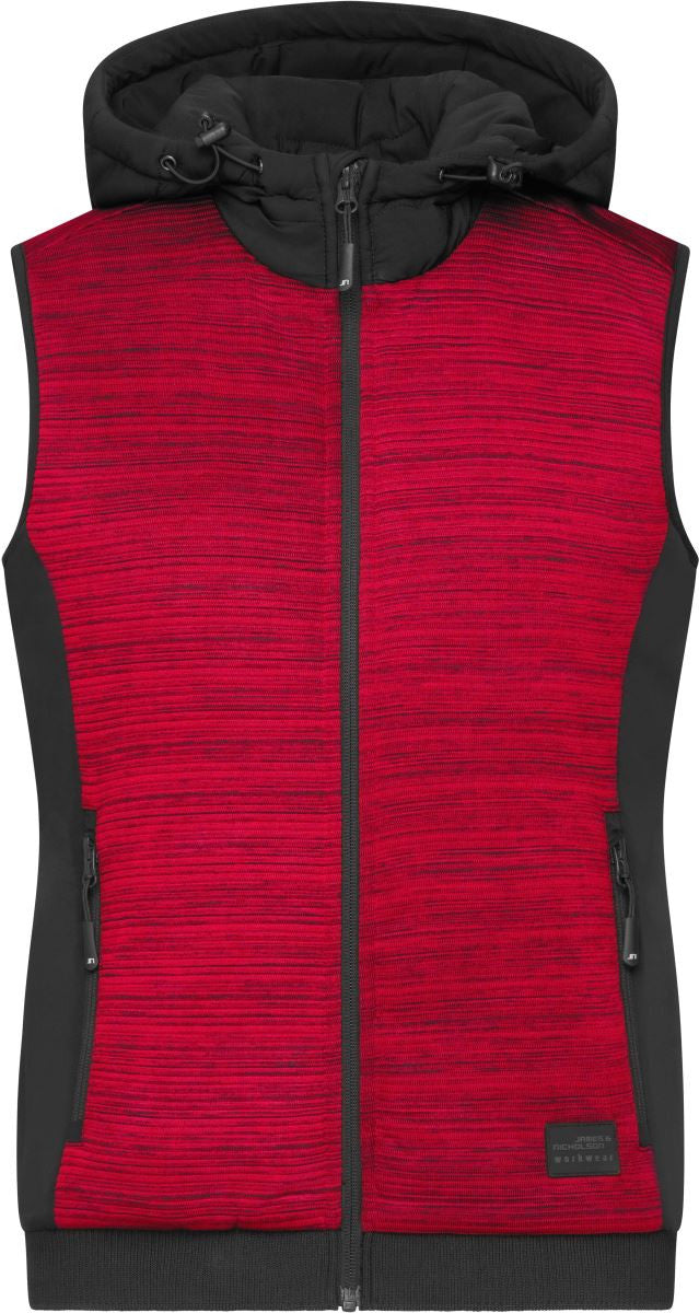 James et Nicholson | JN 1847 Gilet polaire tricoté hybride rembourré pour femme