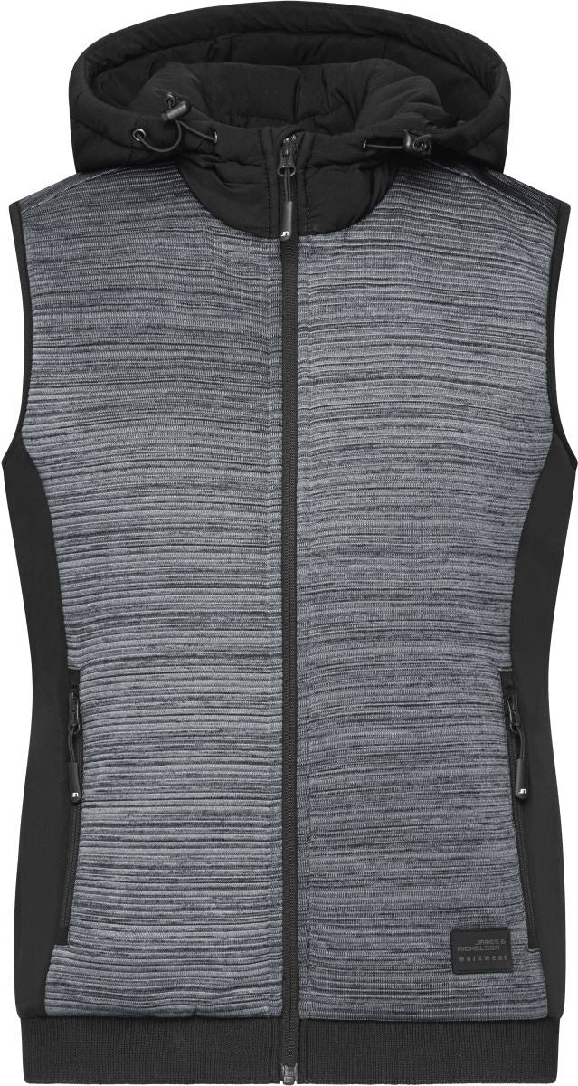 James et Nicholson | JN 1847 Gilet polaire tricoté hybride rembourré pour femme