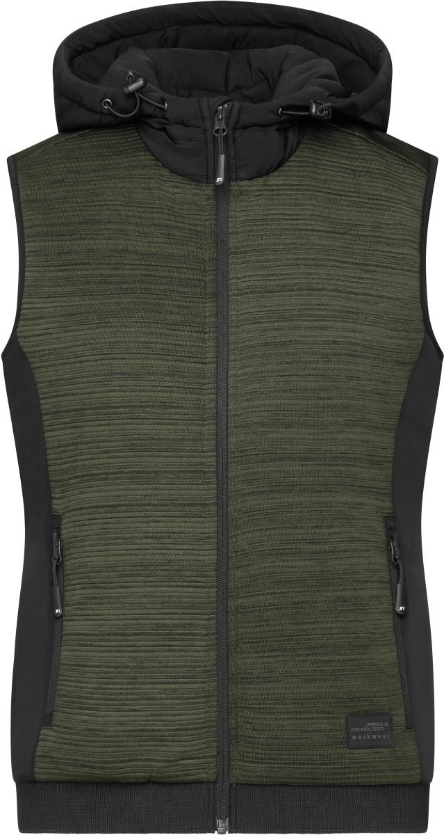 James & Nicholson | JN 1847 Ladies' Padded Hybrid Knitted Fleece Gilet