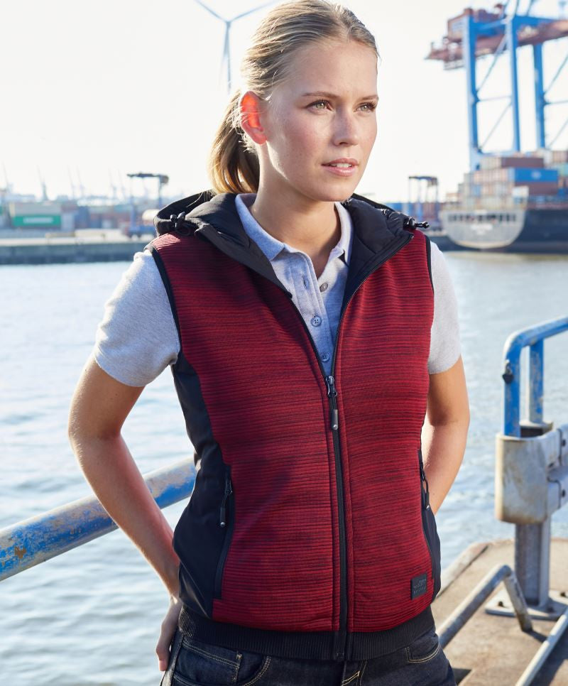 James & Nicholson | JN 1847 Ladies' Padded Hybrid Knitted Fleece Gilet