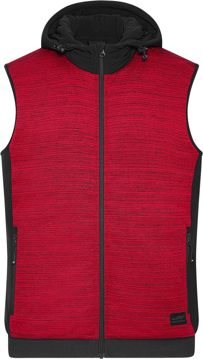 James & Nicholson | JN 1848 Men's Padded Hybrid Knitted Fleece Gilet