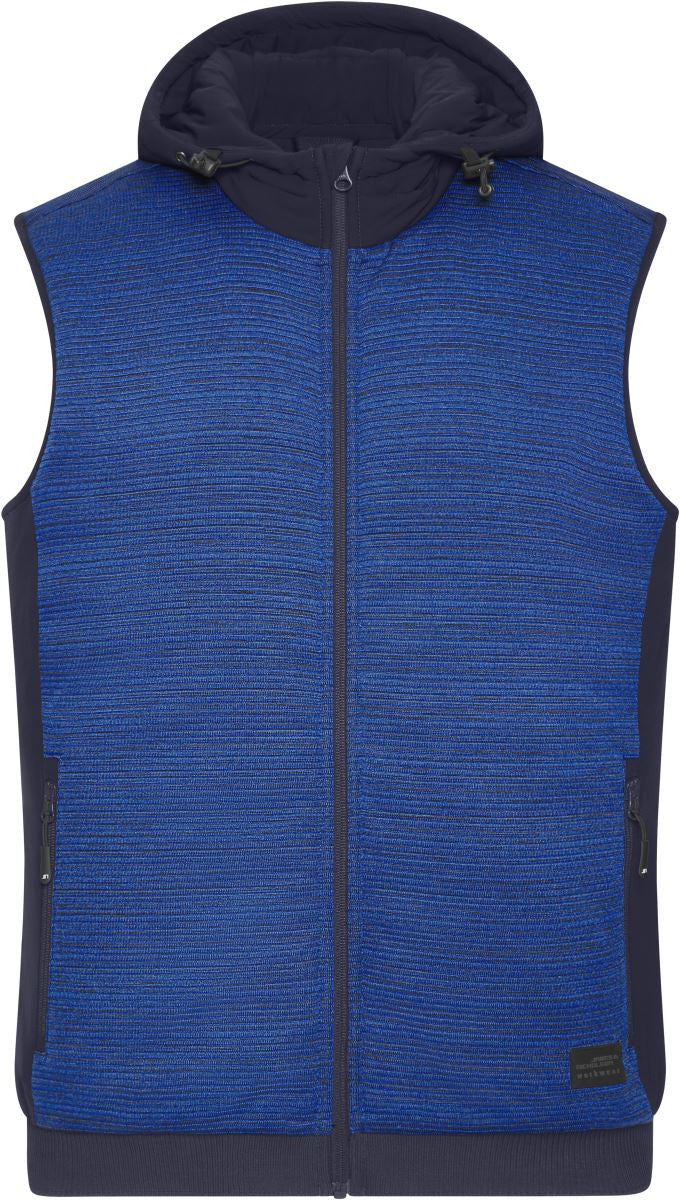 James et Nicholson | JN 1848 Gilet polaire tricoté hybride rembourré pour homme