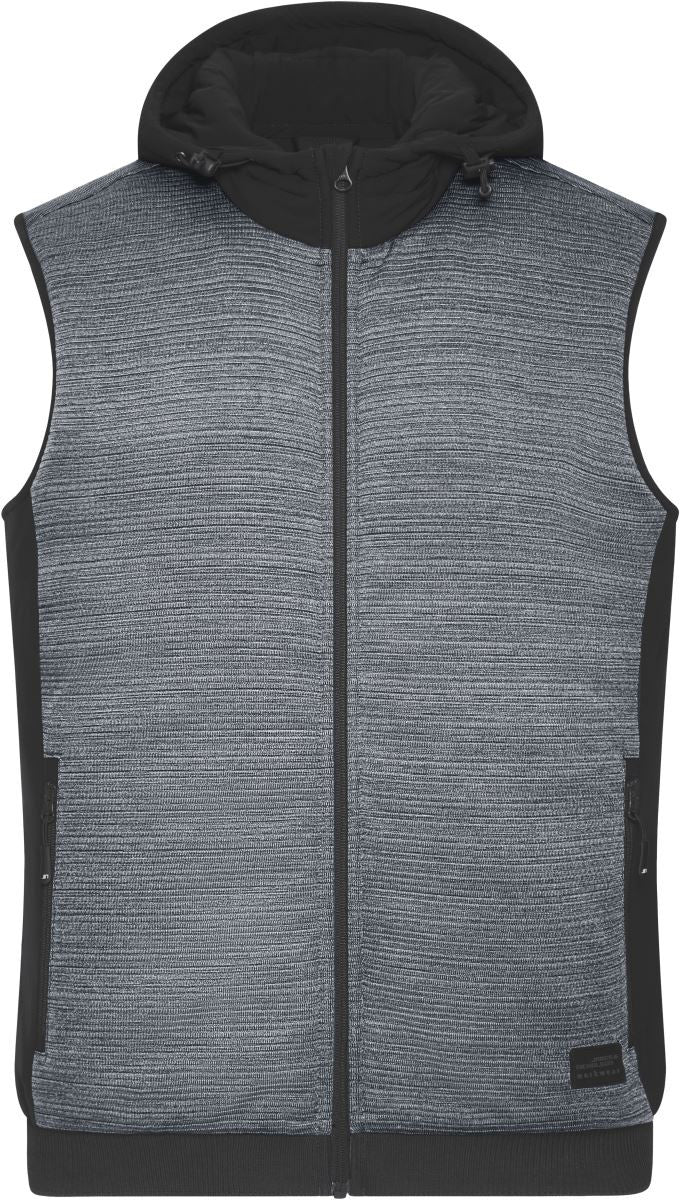 James et Nicholson | JN 1848 Gilet polaire tricoté hybride rembourré pour homme