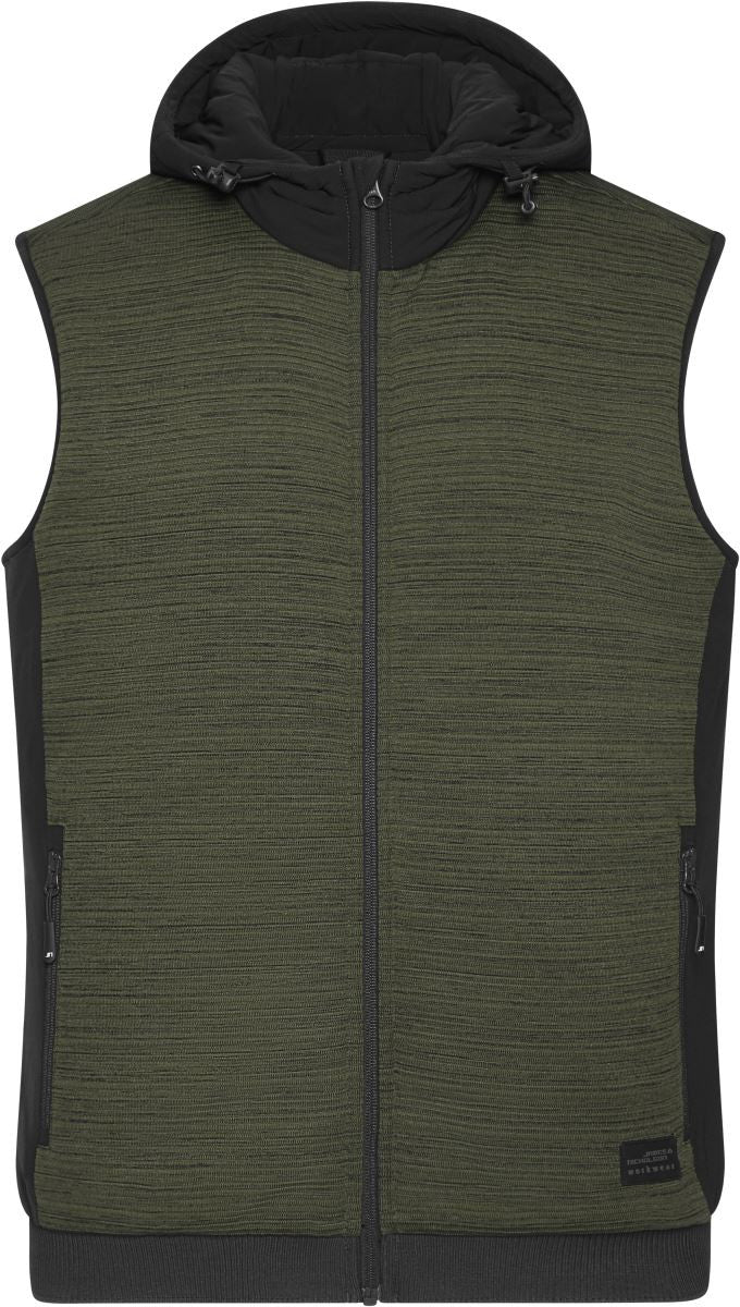 James & Nicholson | JN 1848 Men's Padded Hybrid Knitted Fleece Gilet