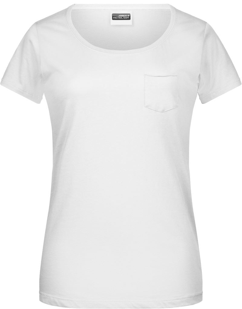 James & Nicholson | JN 8003 Ladies' Organic T-Shirt with Breast Pocket