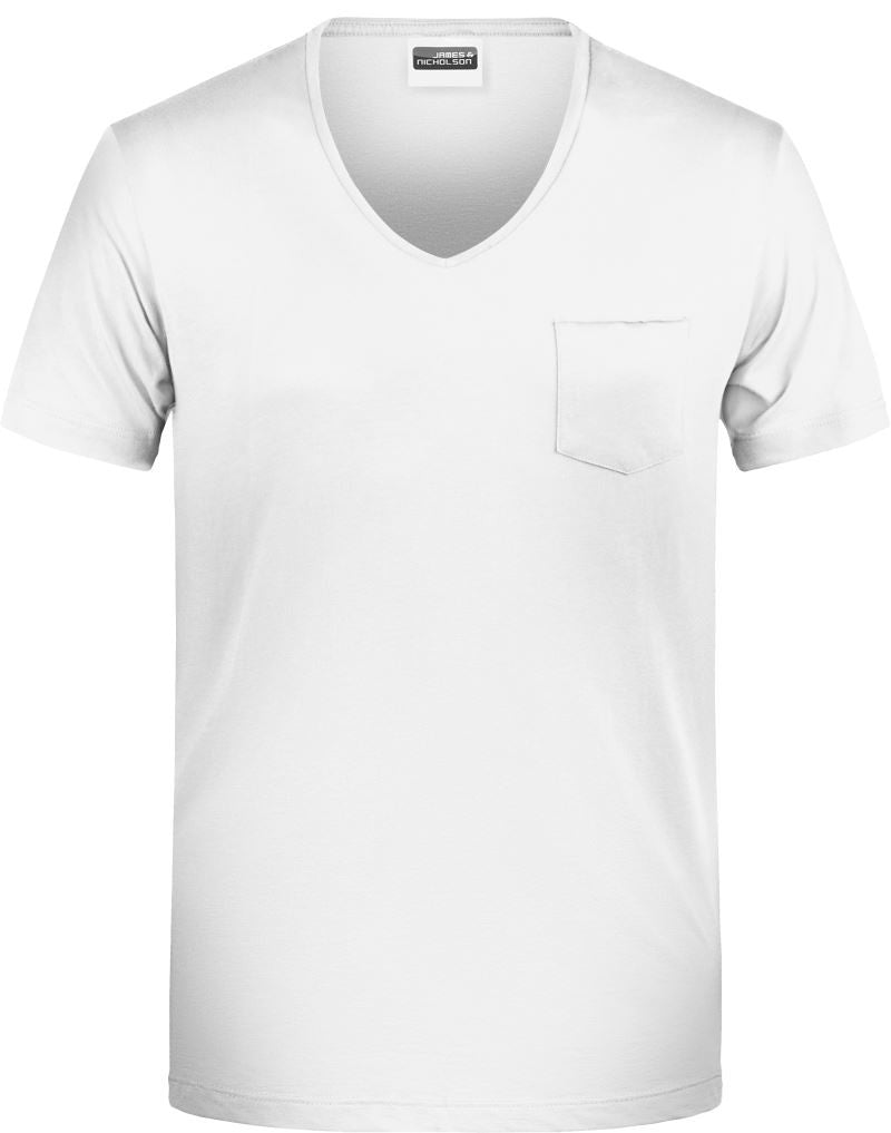 James & Nicholson | JN 8004 Men's Organic V-Neck T-Shirt with Breast Pocket