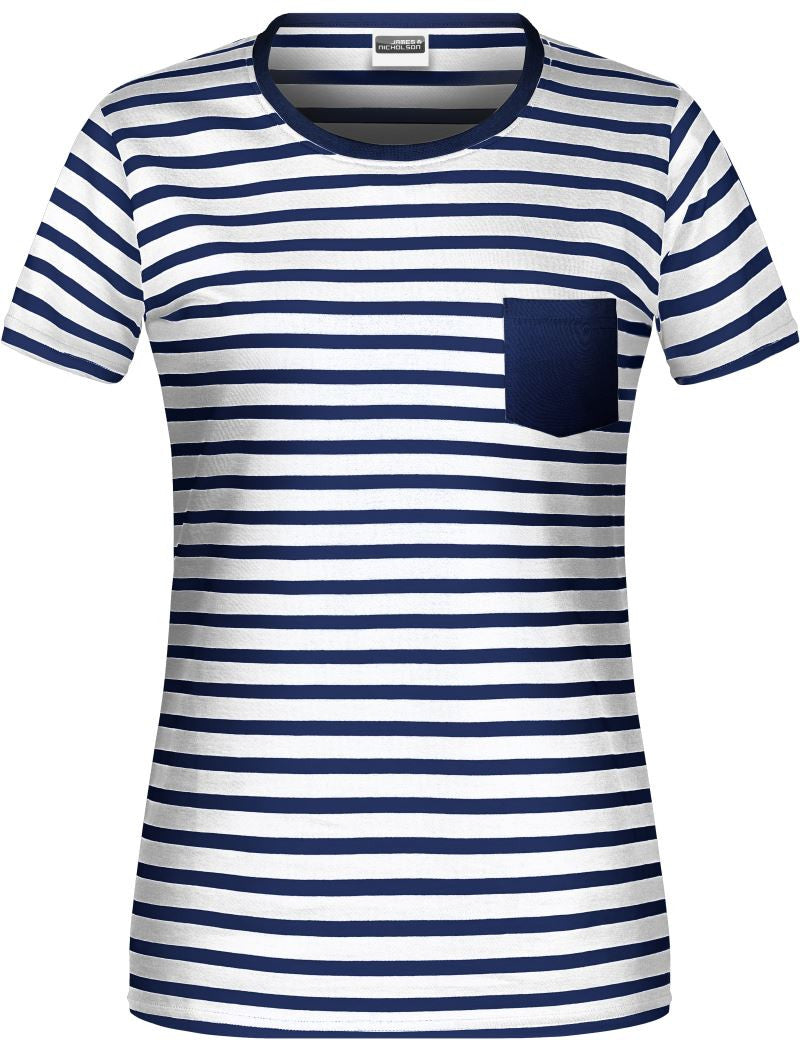 James & Nicholson | JN 8027 Ladies' striped T-Shirt