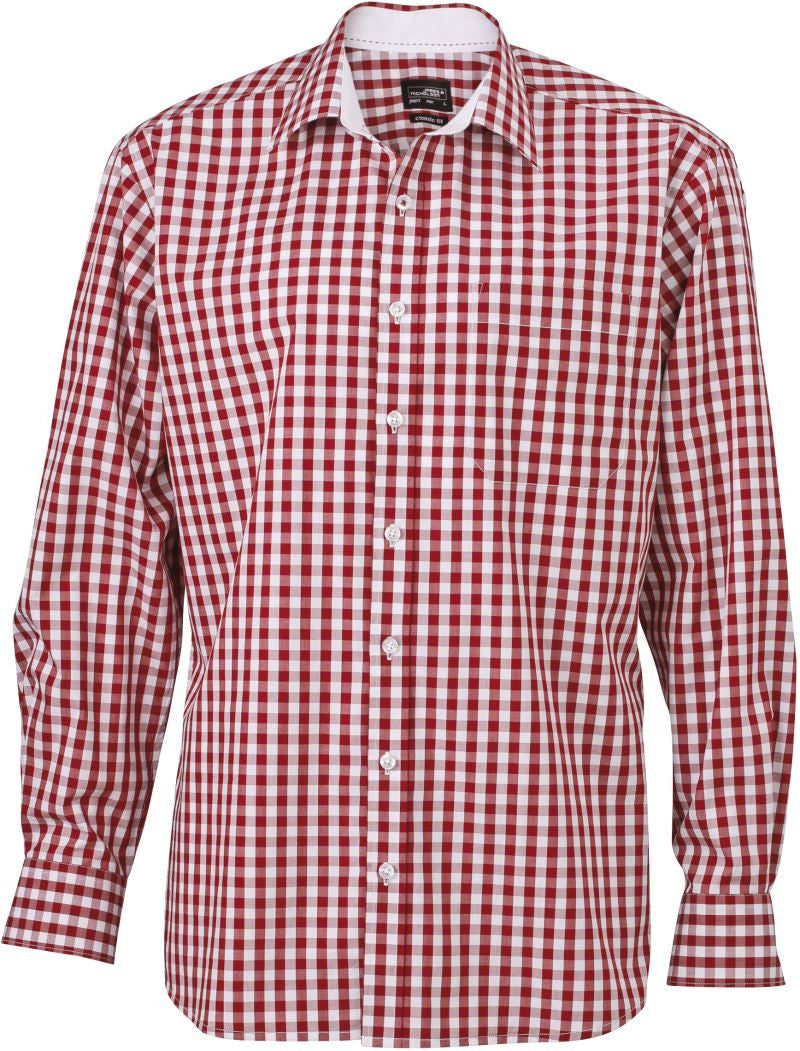 James & Nicholson | JN 617 Men's Poplin Plaid Shirt long-sleeve