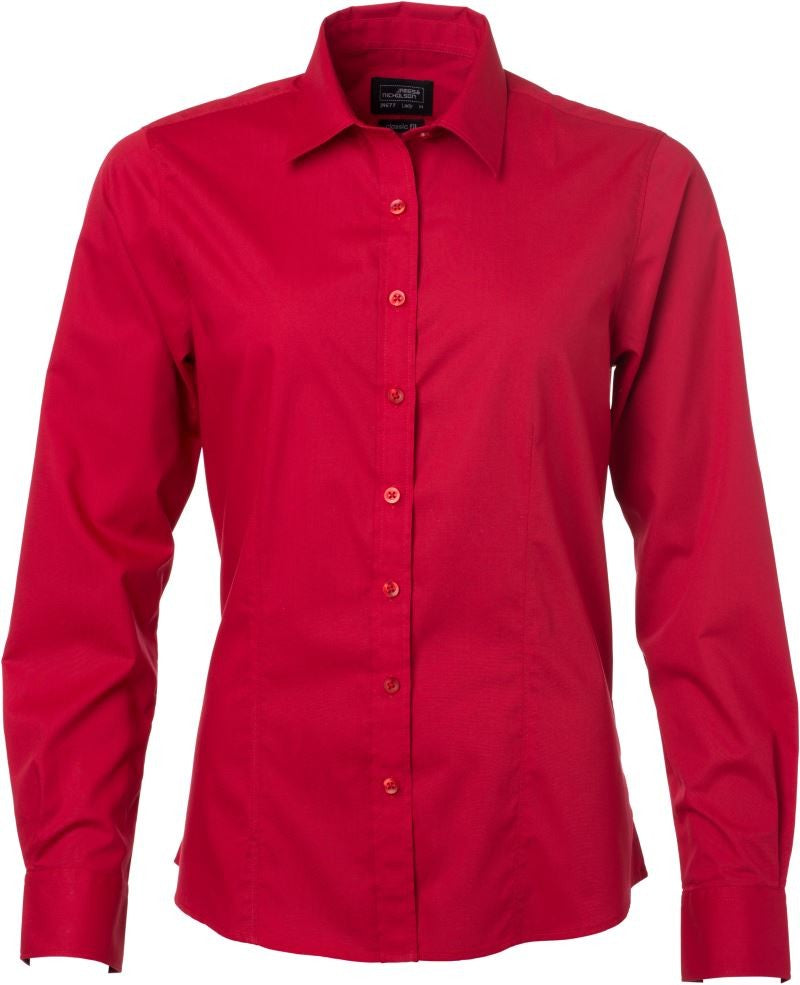 James & Nicholson | JN 677 Ladies Poplin Blouse long-sleeve