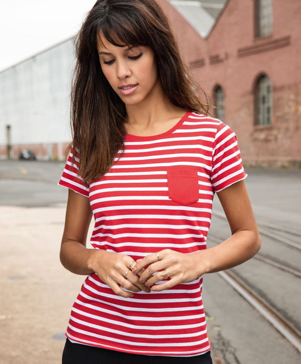 James & Nicholson | JN 8027 Ladies' striped T-Shirt