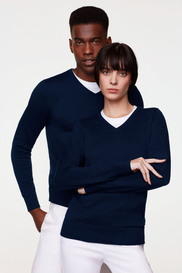 HAKRO MEN'S V-NECK PULLOVER PREMIUM-COTTON (NO.143)