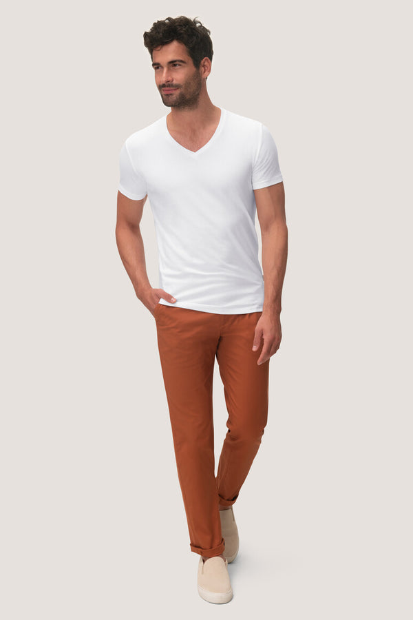 HAKRO MEN'S V-NECK SHIRT STRETCH (NO.272)