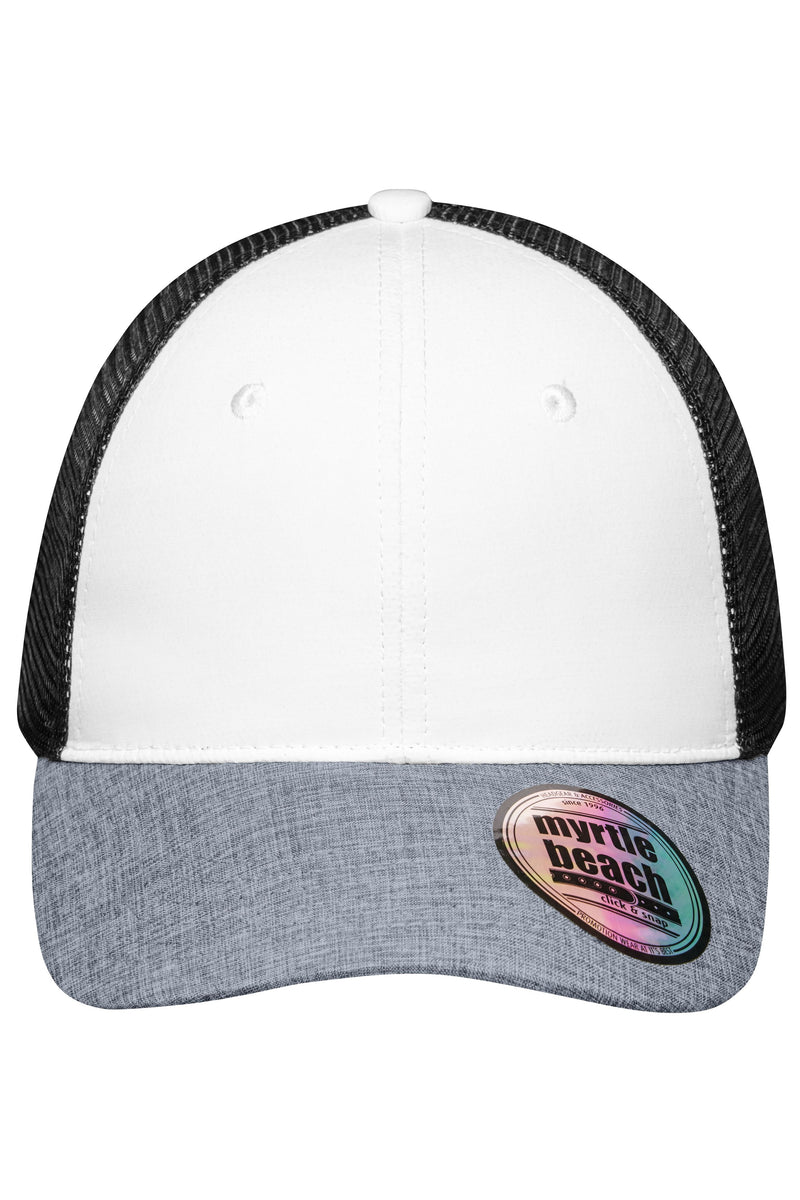 Plage de myrte | MB 6244 6 Panel Mesh Cap Mélange